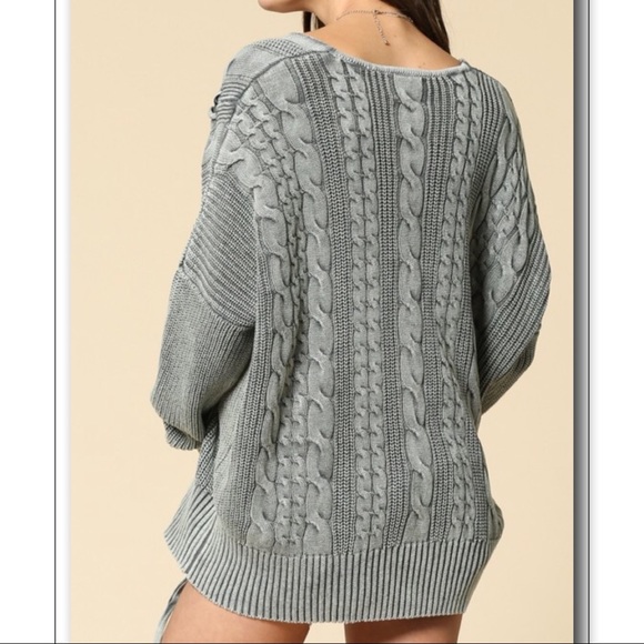 Braids and Cable Knit Sweater in Mauve - Picture 7 of 10